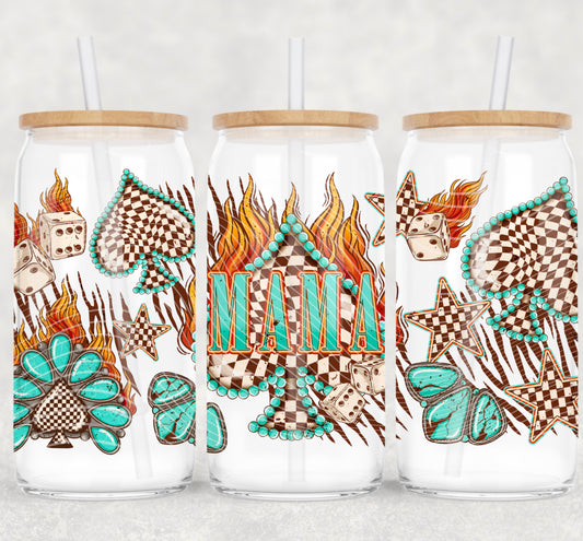 Mama Spades 16 oz Glass Can Wraps