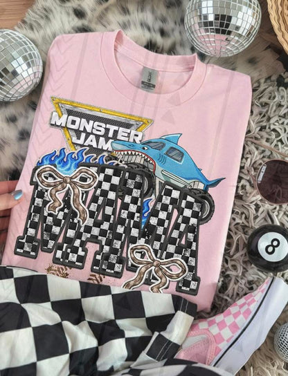 MJ Megalodon Mama (with Bows) Faux Embroidery DTF Prints