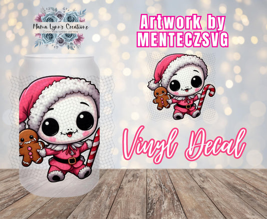 Chibi Baby Santa Jack, Christmas 16 oz Glass Can prints