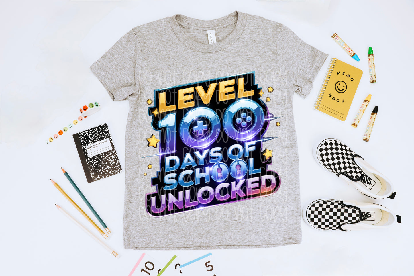 Level 100 Days Of School Unlocked DTF Prints