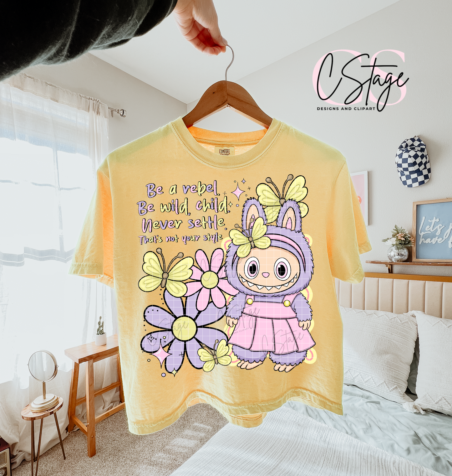 Be A Rebel Be A Wild Child Labubu DTF Prints
