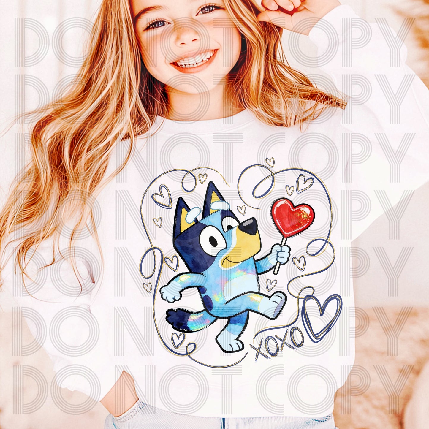 XOXO Blue Valentine DTF Prints