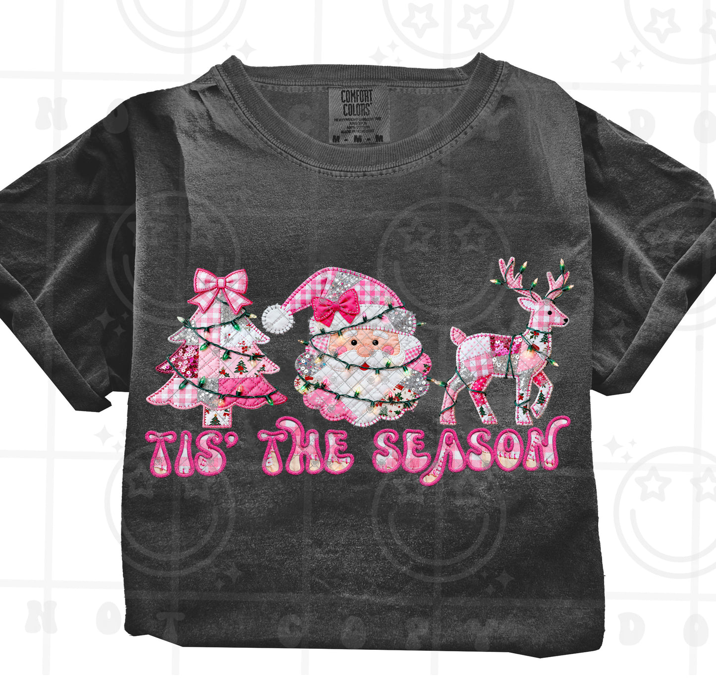 Tis The Season Faux Appliqués DTF Print