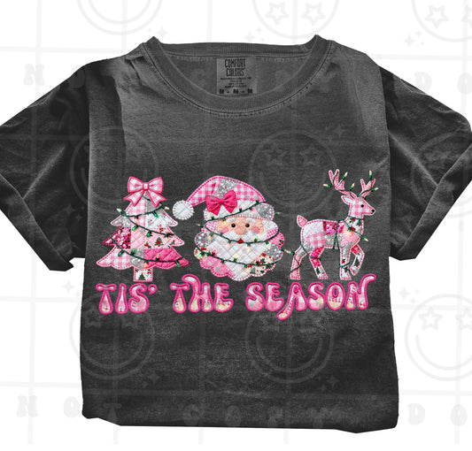 Tis The Season Faux Appliqués DTF Print