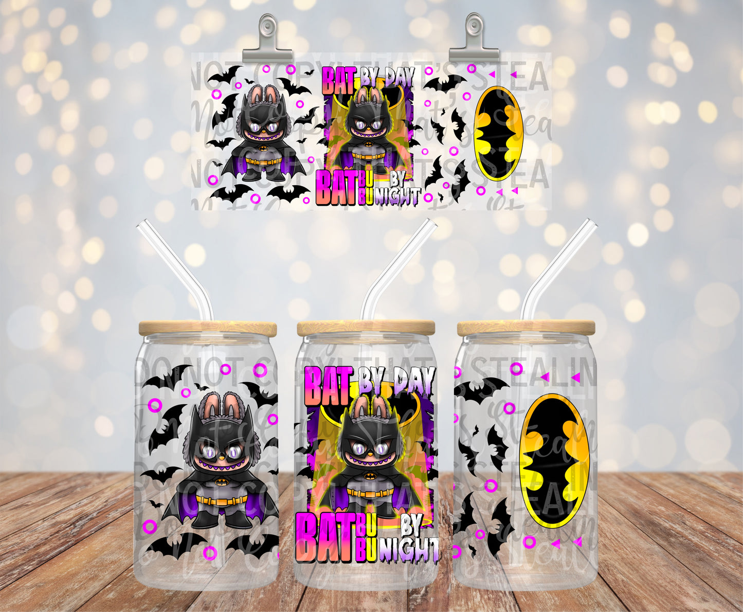 BatBuBu By Night 16 oz Glass Wraps