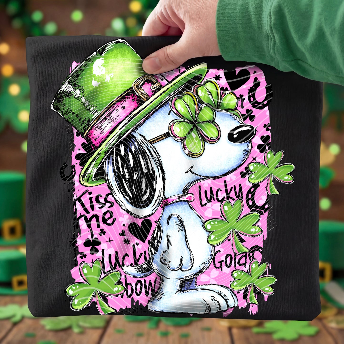 Snoopy Pink Clover DTF Prints