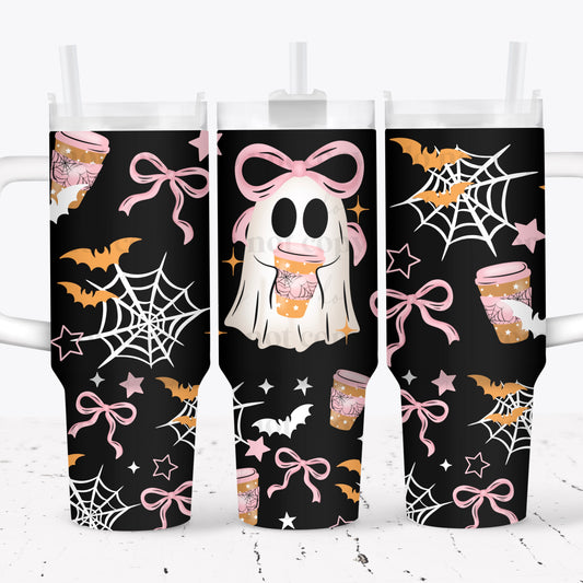 Coffee Bow Ghostie 40 oz Tumbler Print