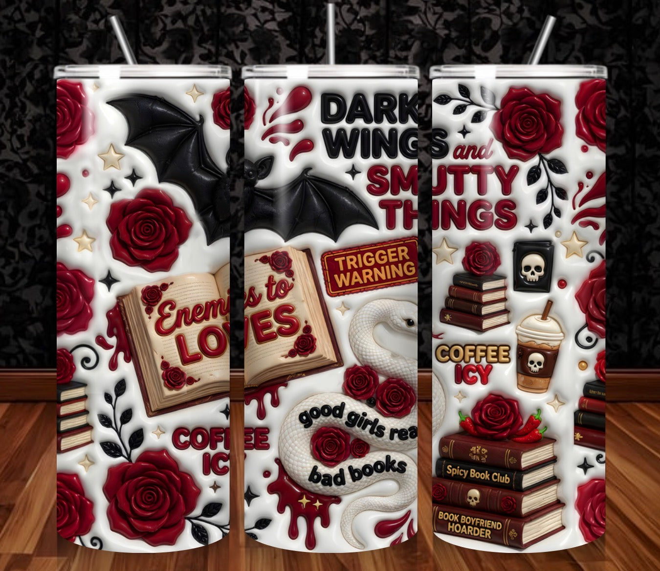 Dark Wings and Smutty Things Tumbler Wrap