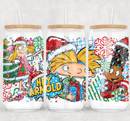 Arnold 90’s Christmas 16 oz Glass Wrap