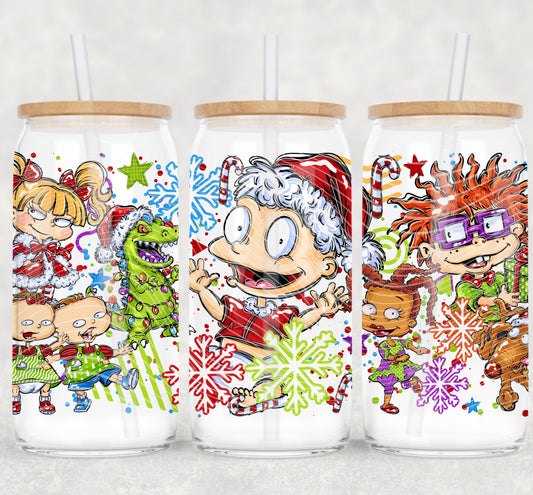 Rugrats 90’s Christmas 16 oz Glass Wrap