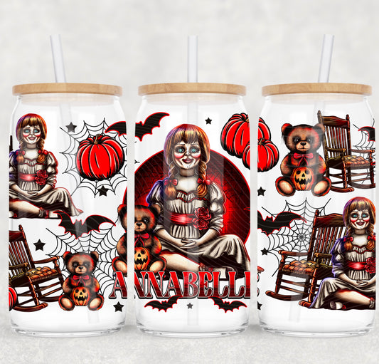 Annabelle 16 oz Glass Can Wrap