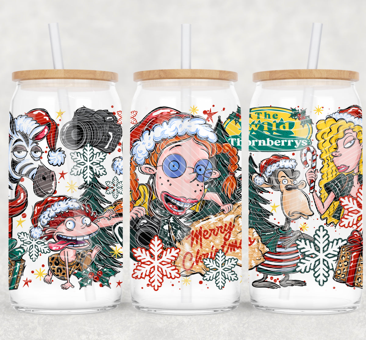 Thornberrys 90’s Christmas 16 oz Glass Wrap