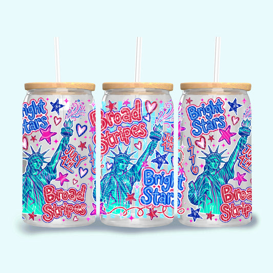 4th Of July 16 oz Glass Wrap