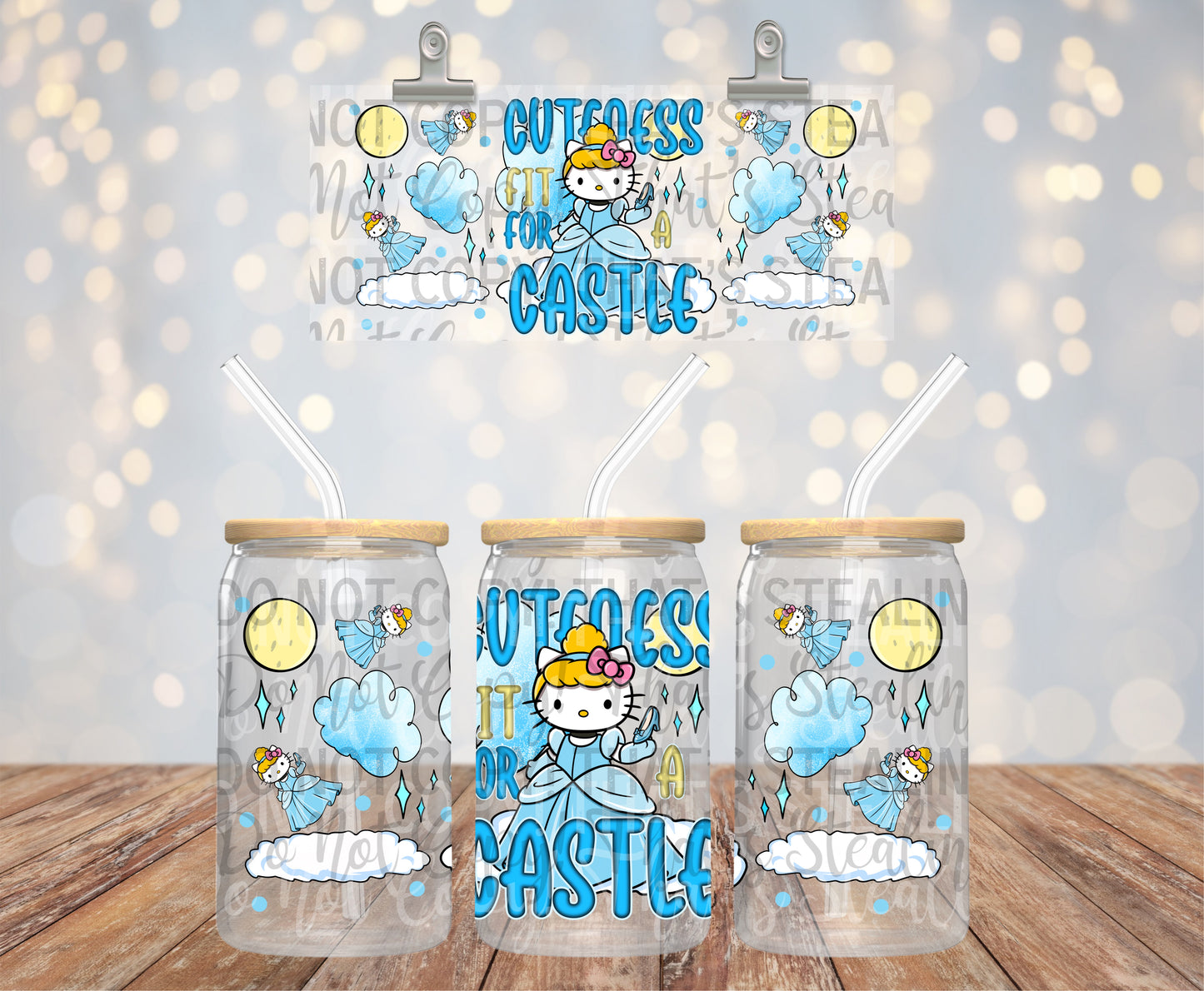 Cuteness Fit For A Castle 16 oz Glass Wraps
