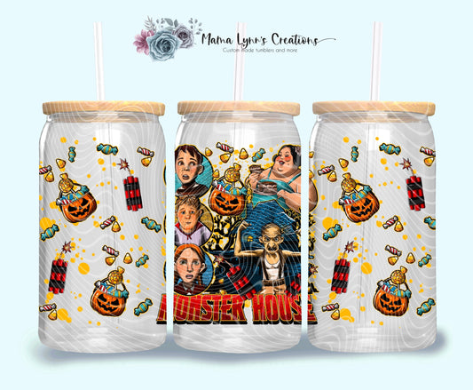 Monster House 16 oz Glass Can Wrap