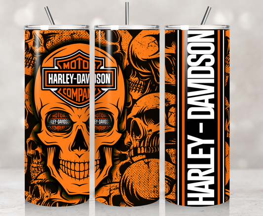 H Davidson Orange Skulls Style