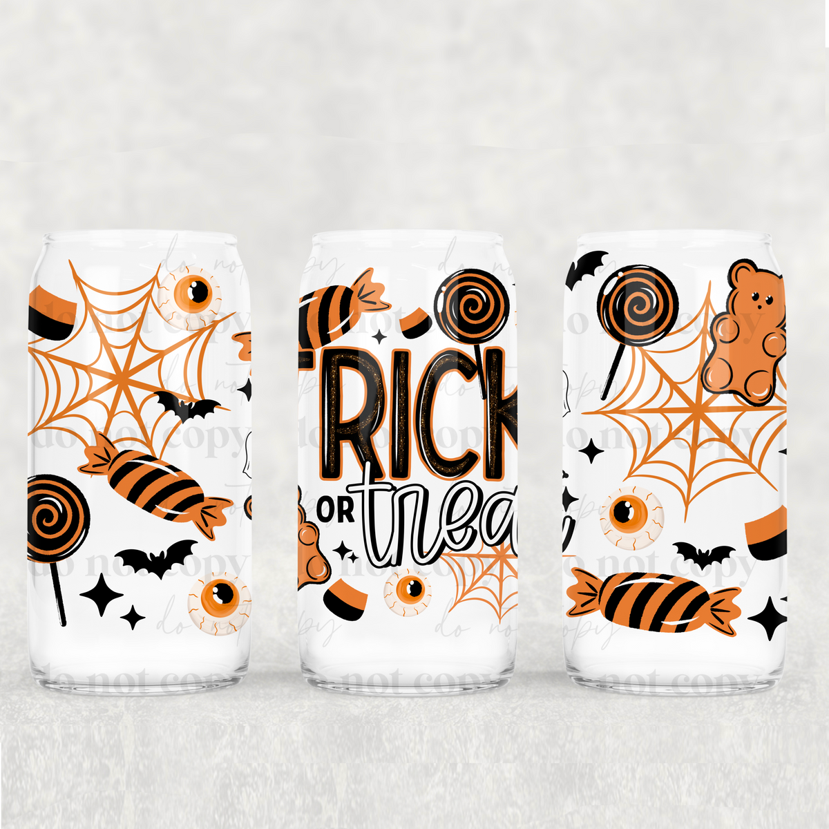 Trick Or Treat Candy 16 oz Glass Wrap