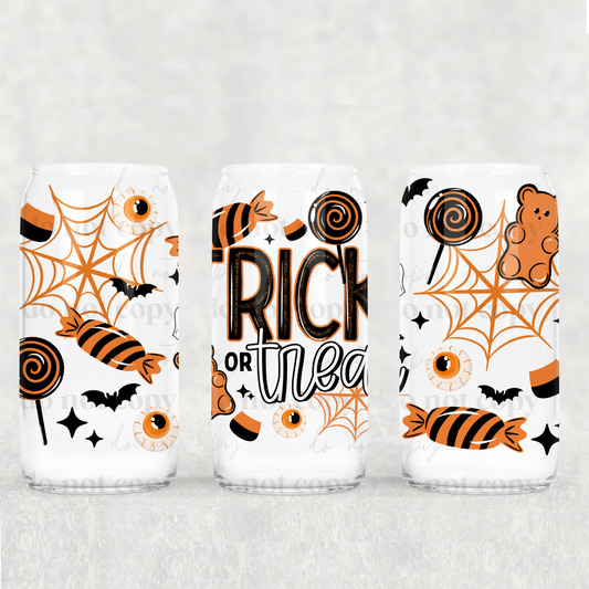 Trick Or Treat Candy 16 oz Glass Wrap