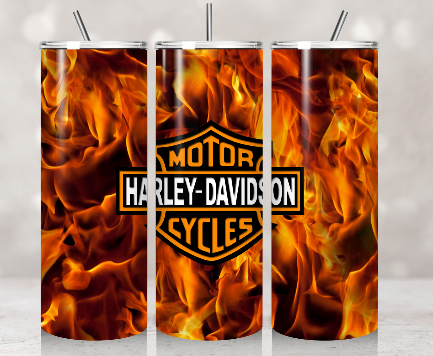 H Davidson Cycles Flames Style