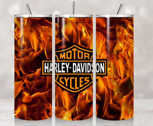 H Davidson Cycles Flames Style