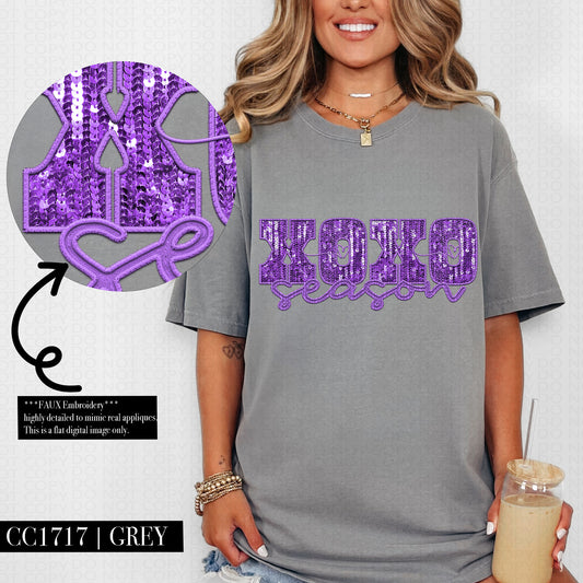 XOXO Season Purple DTF Print