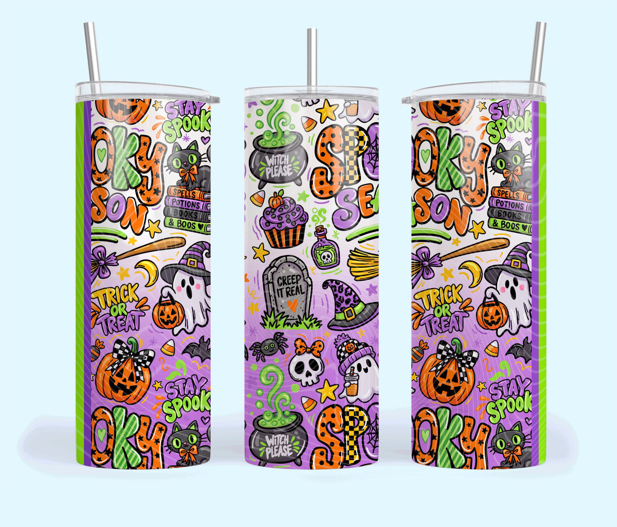 Spooky Season Doodle Tumbler Wrap