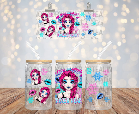 Lips Match My Frozen Heart 16 oz Glass Wraps