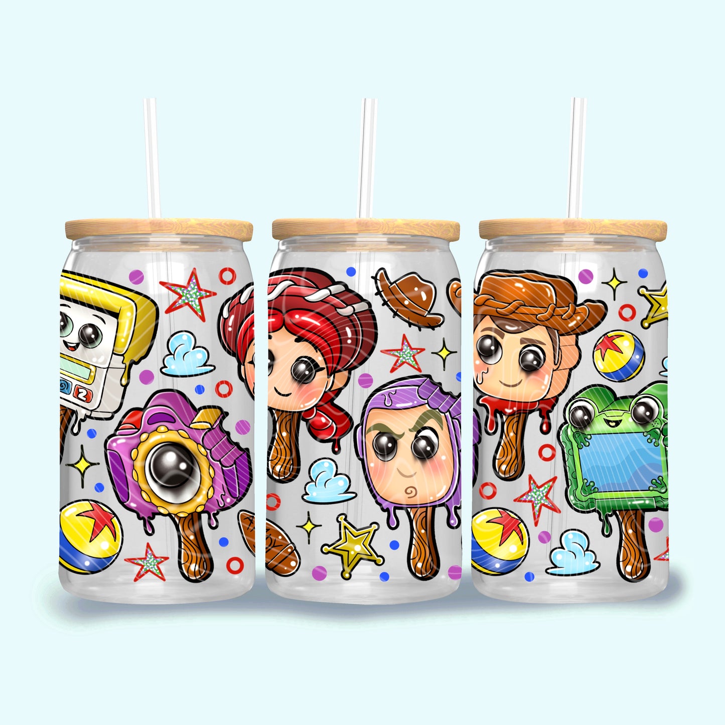 Toy Story Ice Cream 16 oz Glass Wrap