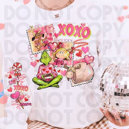 XOXO Grinch Stamps DTF Prints