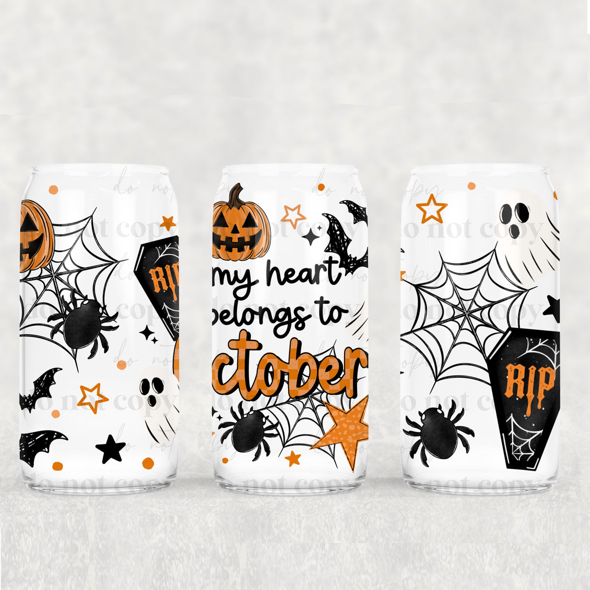 My Heart Belongs To October 16 oz Glass Wrap