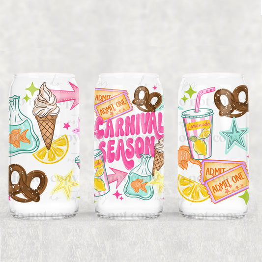 Carnival Season 16 oz Glass Wrap