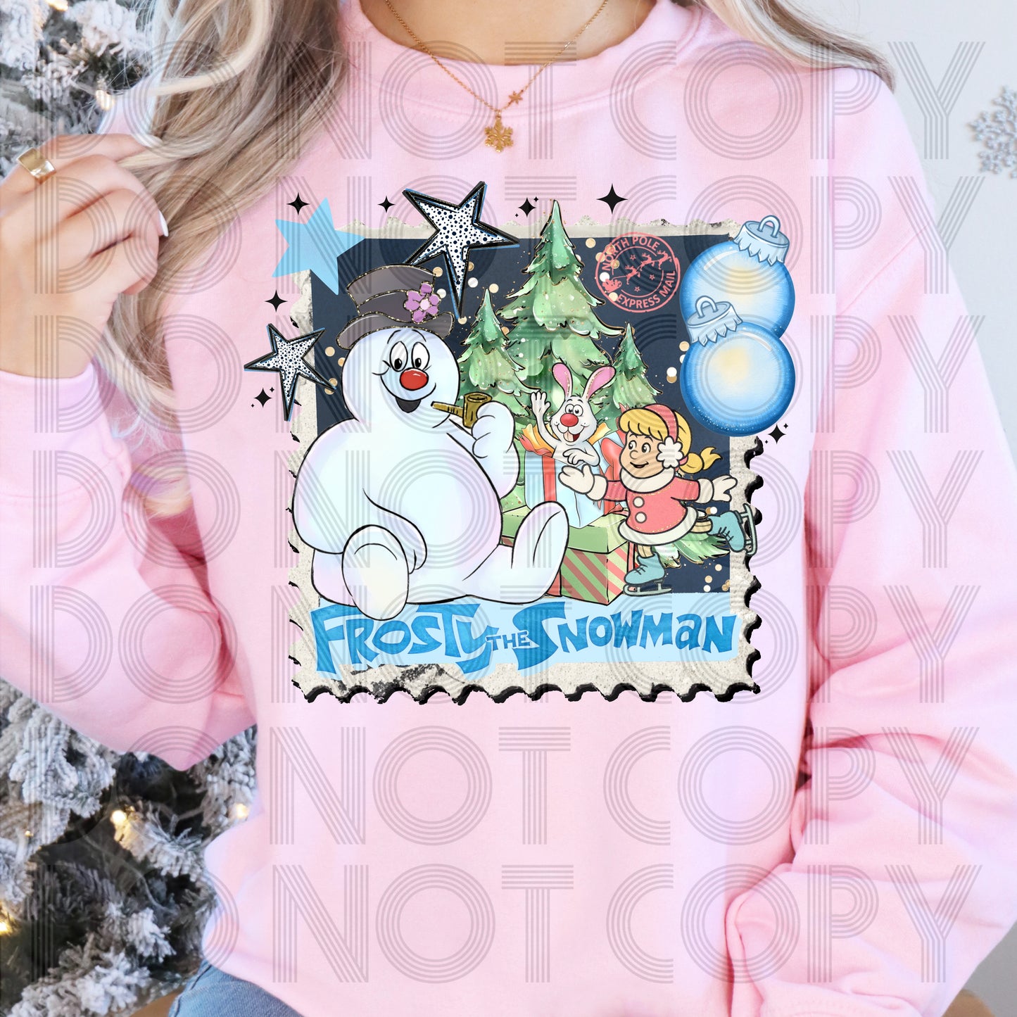 Christmas Snowman Stamp DTF Prints