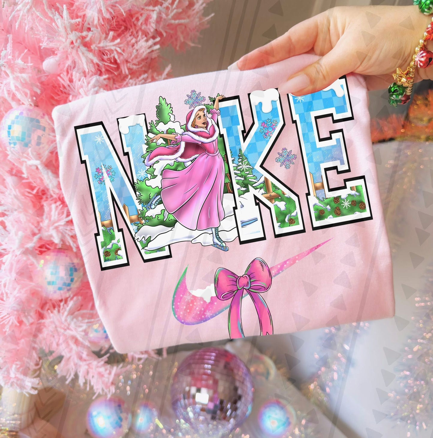 Winter Belle Checkmark Design DTF Print