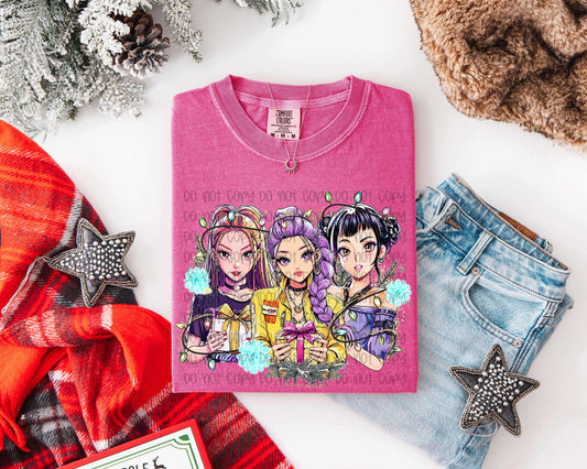 K-pop Girls Christmas DTF Print