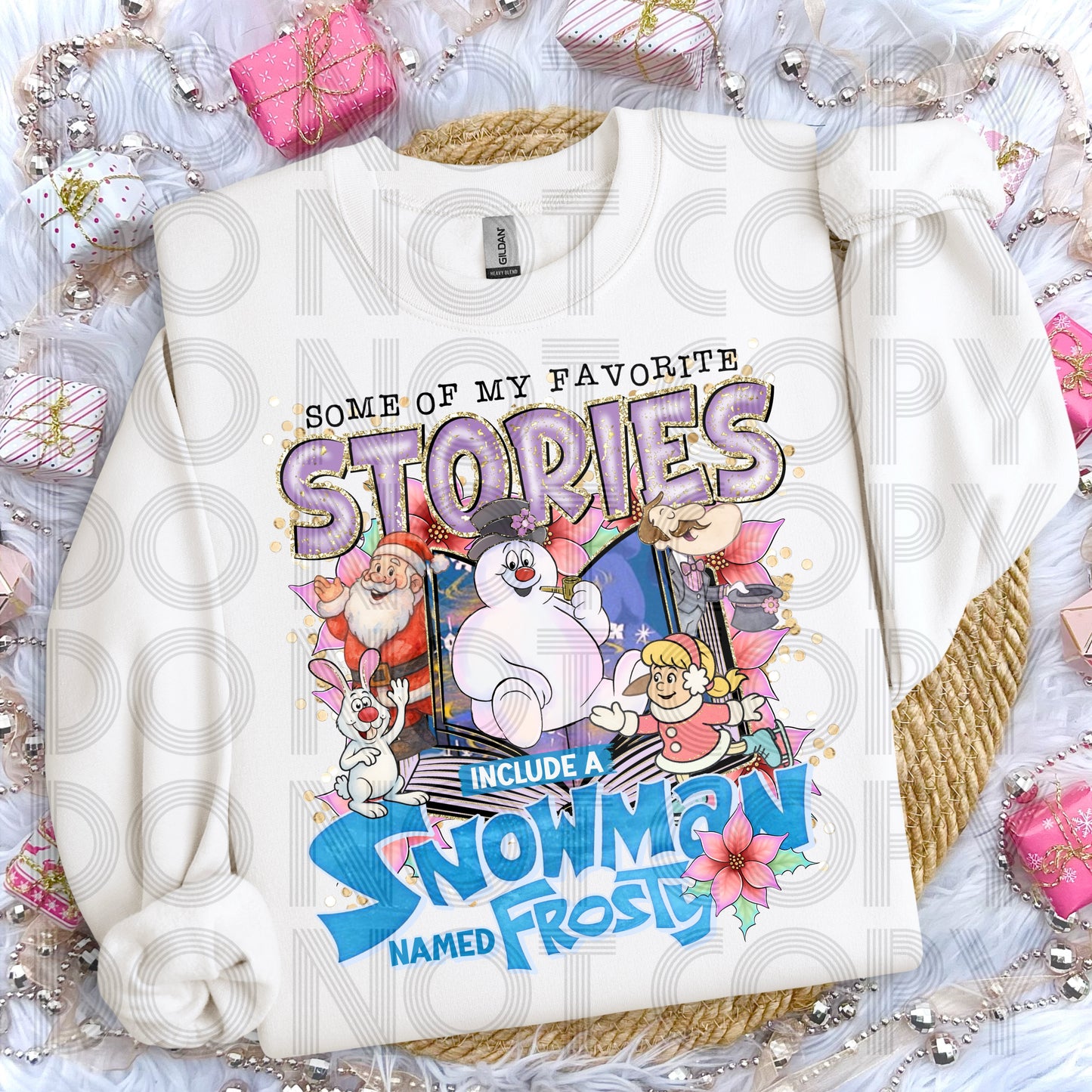 Christmas Favorite Stories Include A Snowman DTF Prints