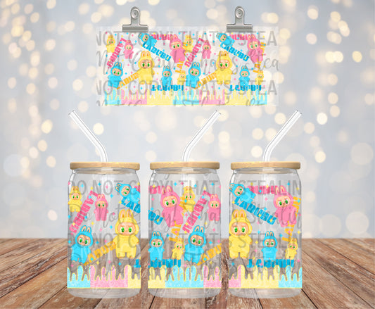 Pastel Drip Bubus 16 oz Glass Wraps