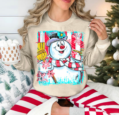 Christmas Frosty Snowman (Red Style) DTF Print