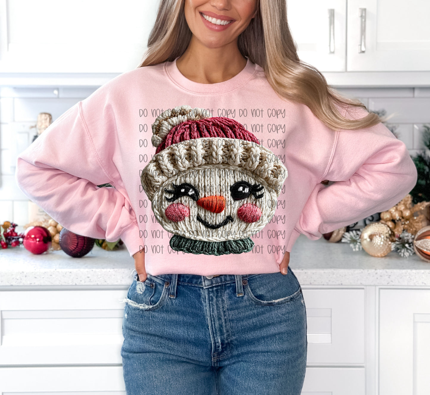 Snowman Faux Yarn DTF Print