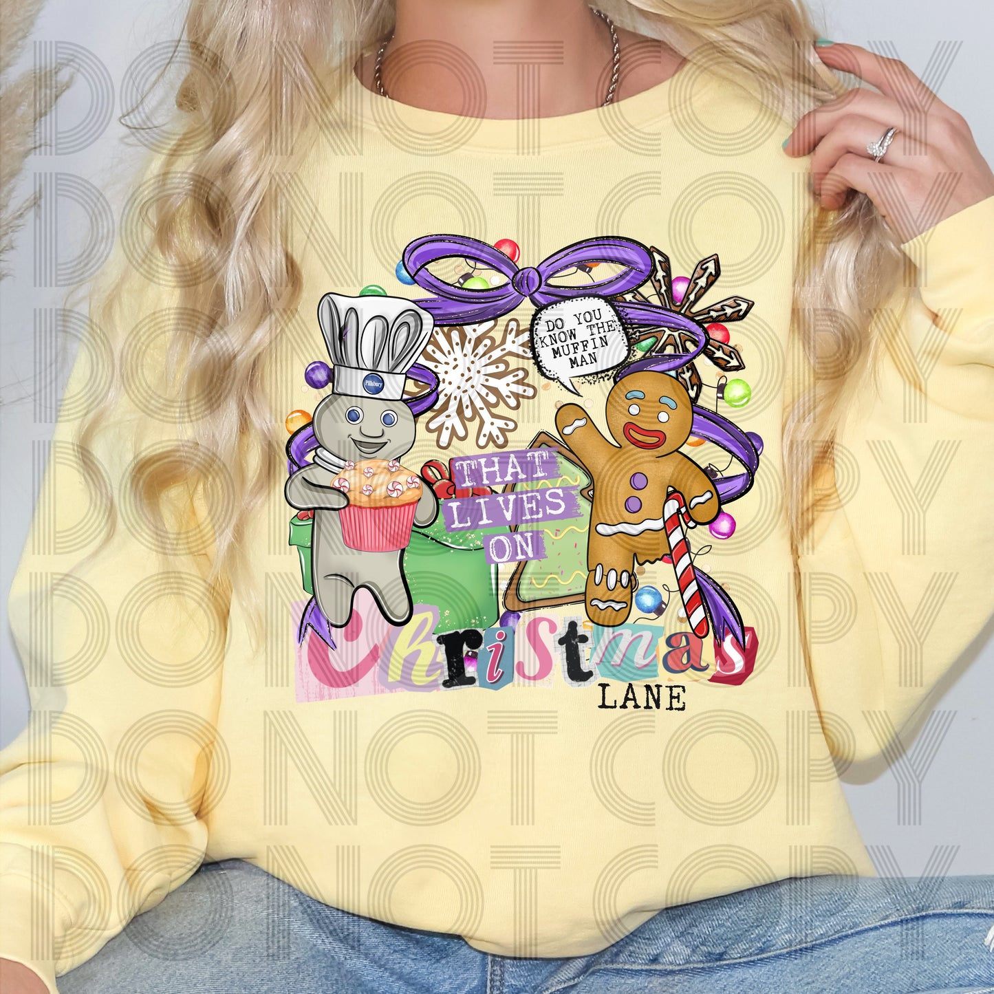 Muffin Man On Christmas Lane DTF Prints