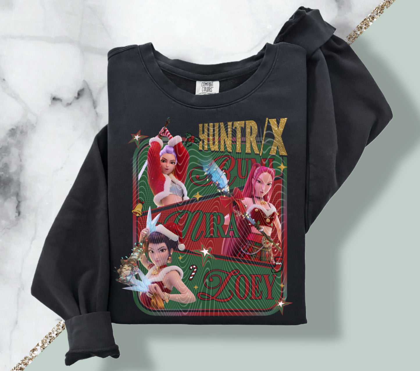 Christmas K-pop Huntrix Stacked Design DTF Prints