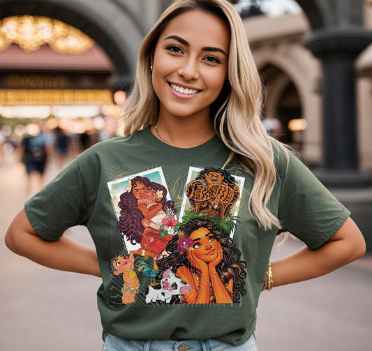 Polaroid Style Dreamy Hawaiian Princess DTF Print