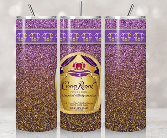 Purple Glitter Crown Tumbler Wrap
