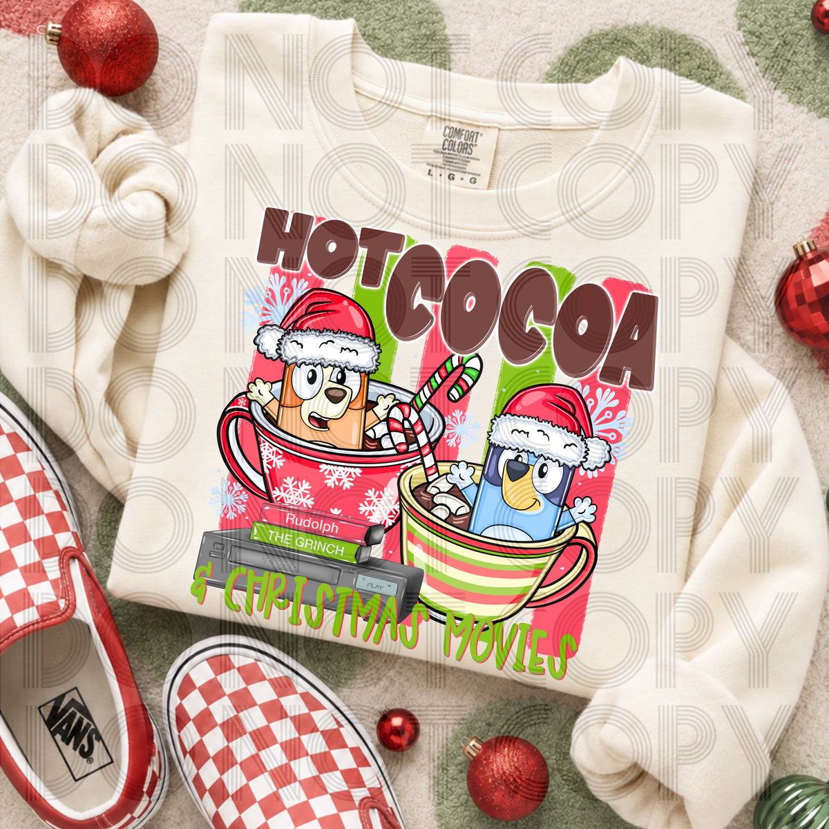 Hot Cocoa & Christmas Movies DTF Print