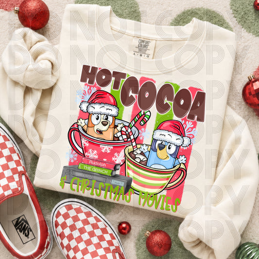 Hot Cocoa & Christmas Movies DTF Print