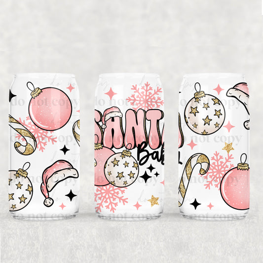 Santa Baby Ornaments 16 oz Glass Wraps