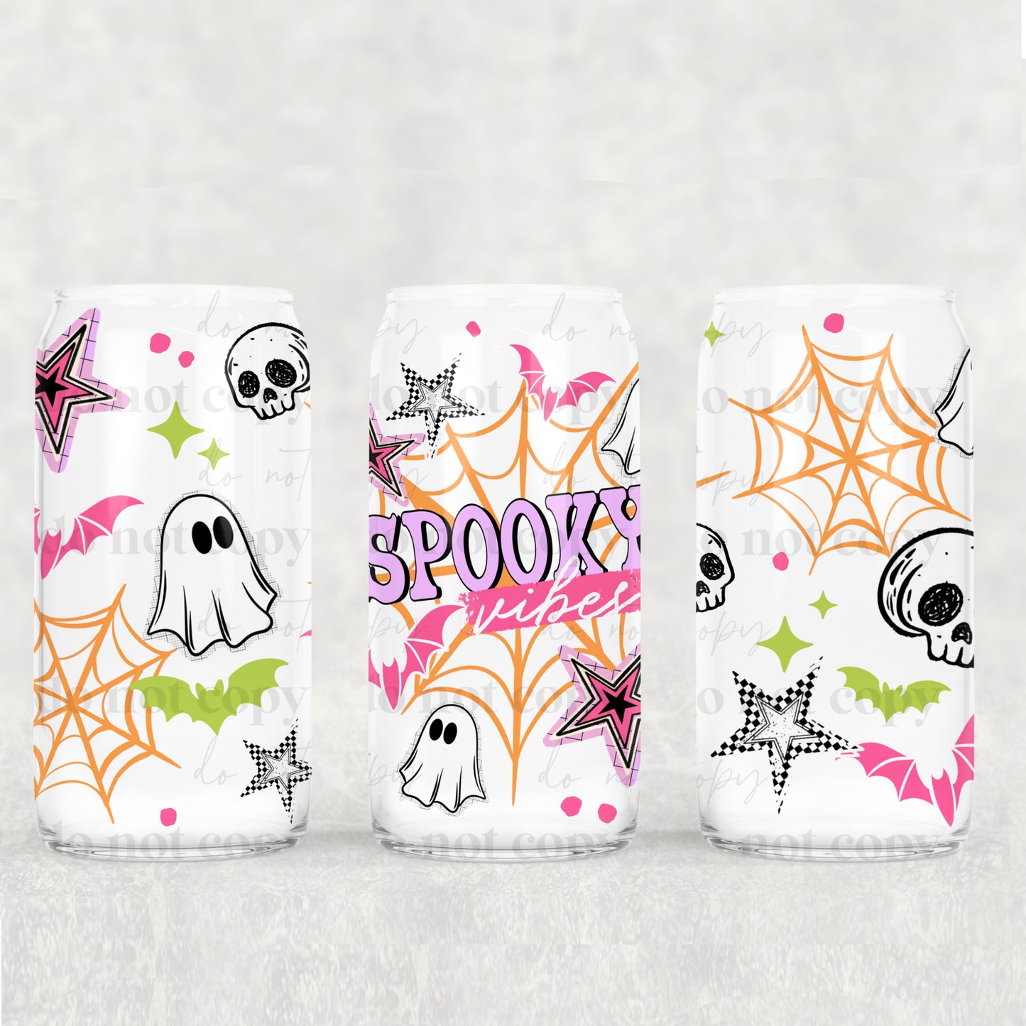 Spooky Vibes 16 oz Glass Wrap