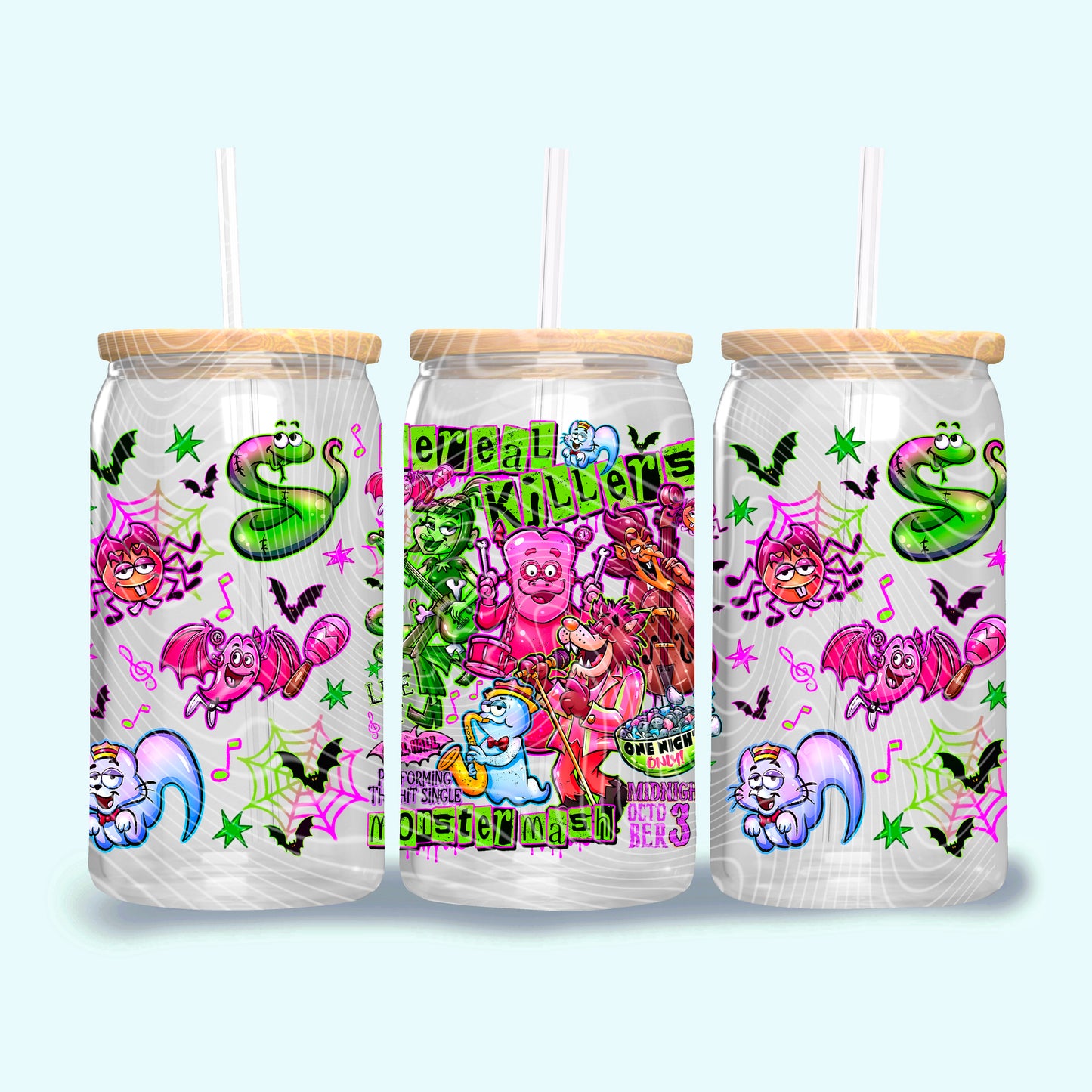 Monster Mash 16 oz Glass Wraps