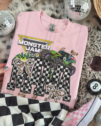 MJ Grave Digger Mama (with Bows) Faux Embroidery DTF Prints