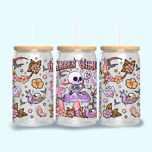 Garden Ghoul 16 oz Glass Can Wraps