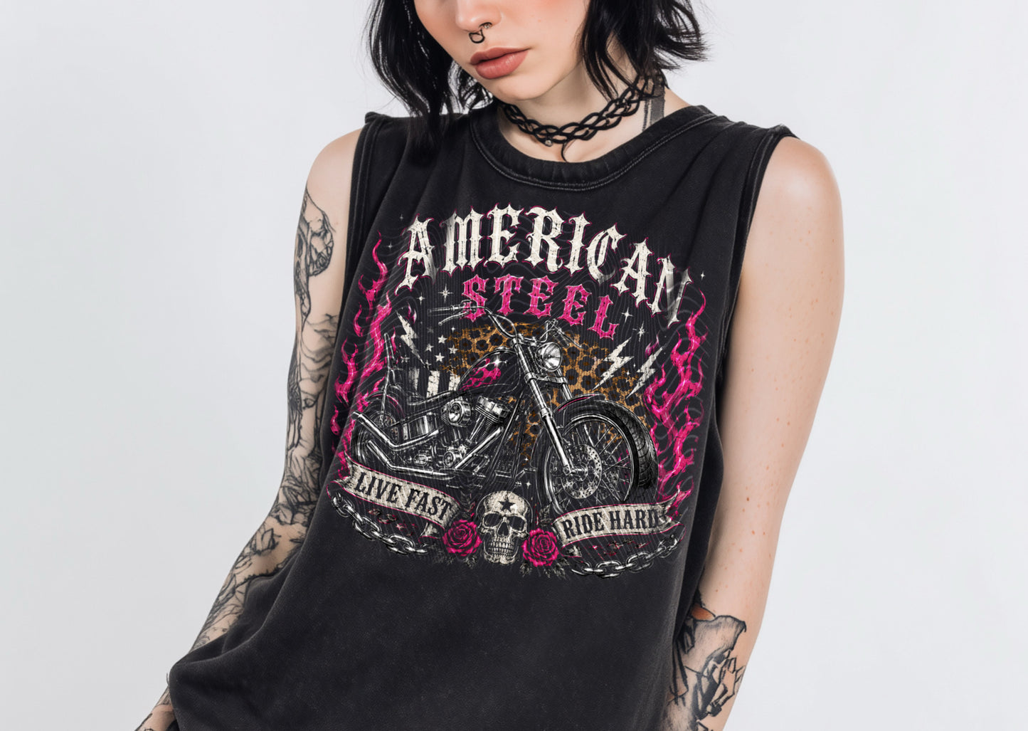 American Steel (Halftone For Black Fabric Only) DTF Print